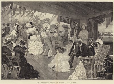 Ein Nachmittagstanz an Bord eines Kriegsschiffs von Richard Caton II (after) Woodville