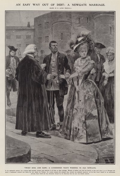 Ein einfacher Weg aus den Schulden: eine Newgate-Ehe (Lithografie) von Richard Caton II (after) Woodville