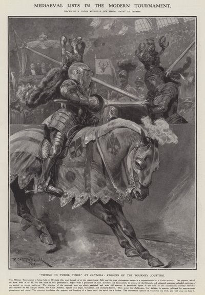 Mittelalterliche Listen im modernen Turnier (Lithografie) von Richard Caton II (after) Woodville