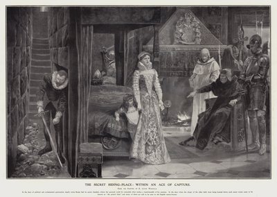 Das geheime Versteck: kurz vor der Ergreifung (Lithografie) von Richard Caton II (after) Woodville