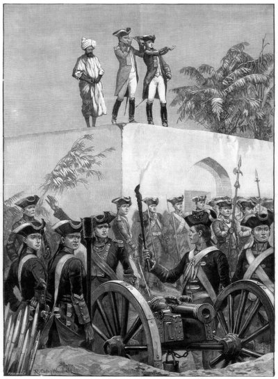 Clive auf dem Dach der Jagdhütte von Nawab Siraj Ud Daulah, Indien, 1757, 1893 von Richard Caton II Woodville