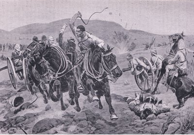 Feldartillerie tritt in Aktion (Lithographie) von Richard Caton II Woodville