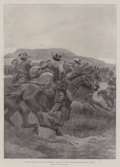 Eine lange Verfolgung, Imperial Yeomanry schneidet den Rückzug von De Wets Konvoi ab von Richard Caton Woodville junior