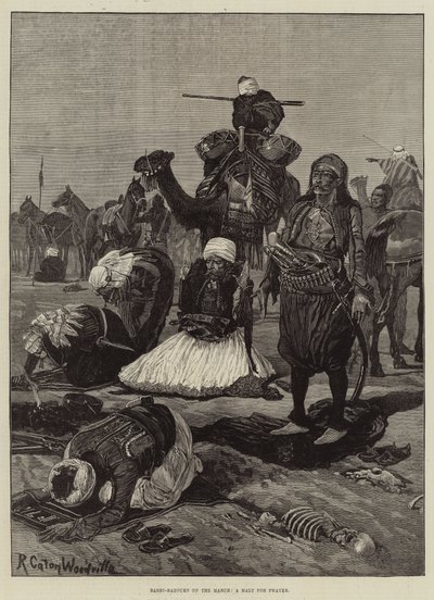 Bashi-Bazouks auf dem Marsch, ein Halt zum Gebet von Richard Caton Woodville junior