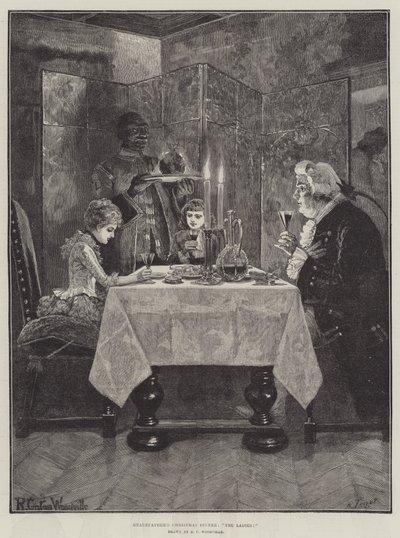 Großvaters Weihnachtsessen, Die Damen! von Richard Caton Woodville junior
