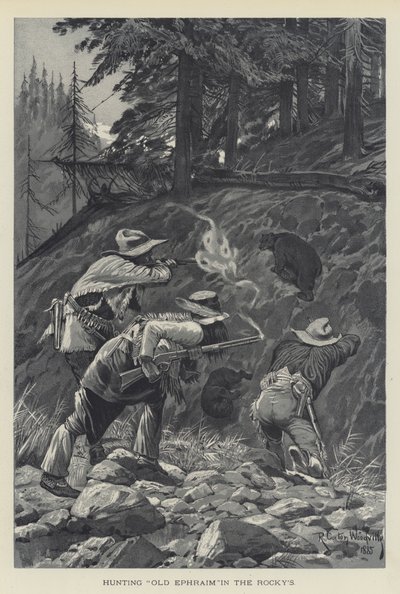 Jagd auf Old Ephraim in den Rocky Mountains von Richard Caton Woodville junior