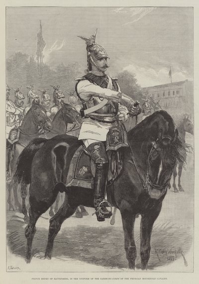 Prinz Heinrich von Battenberg in der Uniform der Garde-du-Corps der preußischen Haushaltskavallerie von Richard Caton Woodville junior