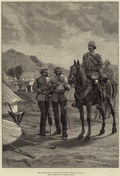 Der Afghanische Krieg, Lager der 10. Husaren in Dakka von Richard Caton Woodville junior