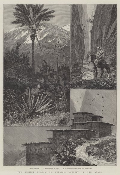 Die britische Mission nach Marokko, Landschaft im Atlasgebirge von Richard Caton Woodville junior