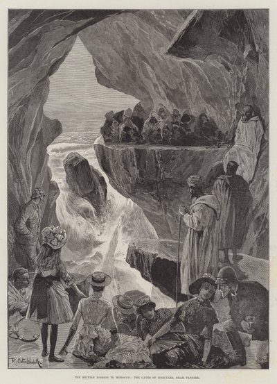 Die britische Mission in Marokko, die Höhlen des Herkules, in der Nähe von Tanger von Richard Caton Woodville junior