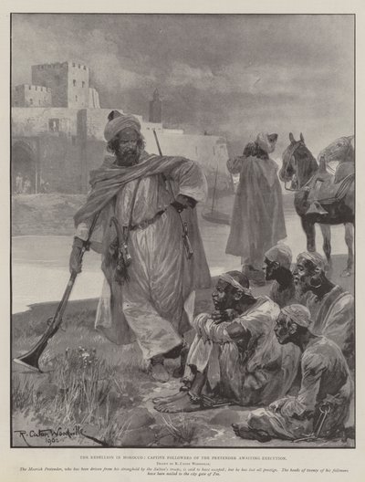 Die Rebellion in Marokko, gefangene Anhänger des Prätendenten warten auf ihre Hinrichtung von Richard Caton Woodville junior
