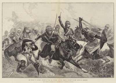 Die Entlastung von Suakin, Angriff der 20. Husaren auf die feindliche Kavallerie in der Schlacht bei Gemeizeh von Richard Caton Woodville junior