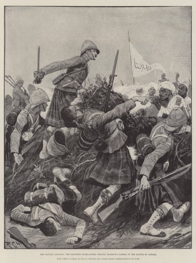 Der Vormarsch im Sudan, die Seaforth Highlanders erzwingen Mahmud