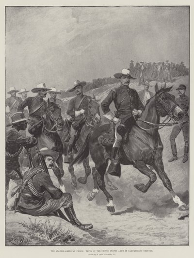 Die Spanisch-Amerikanische Krise, Typen der US-Armee in Felduniform von Richard Caton Woodville junior