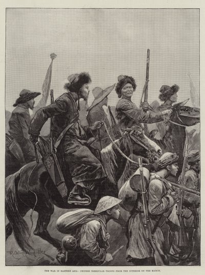 Der Krieg in Ostasien, chinesische irreguläre Truppen aus dem Inneren auf dem Marsch von Richard Caton Woodville junior