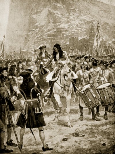 Die Übergabe von Gibraltar an die Engländer, 24. Juli 1704, Illustration aus 
