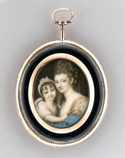 Porträt einer Mutter und Tochter, ca. 1765-70 von Richard Cosway