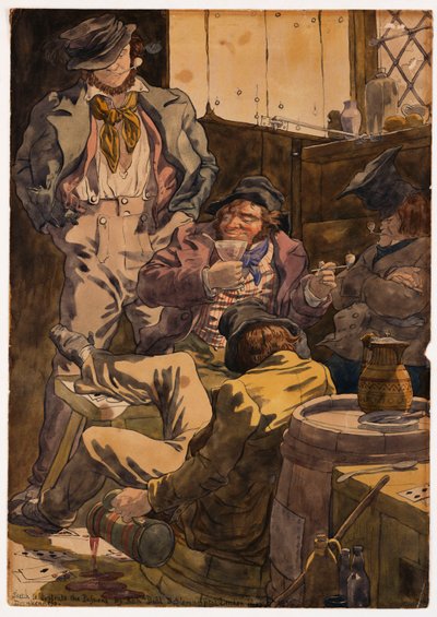 Skizze zur Darstellung der Leidenschaften - Trunkenheit, 1854 von Richard Dadd