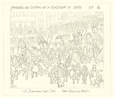 1849, Ein Tag im Salon, St. James Street von Richard Doyle