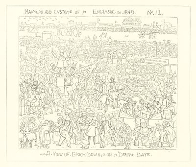 1849, Eine Ansicht der Epsom Downs am Derby-Tag von Richard Doyle