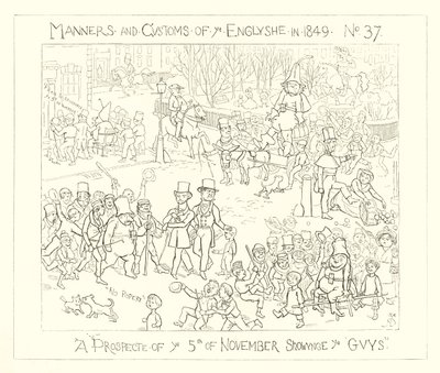 1849, Ein Ausblick auf den 5. November, der die Guys zeigt von Richard Doyle