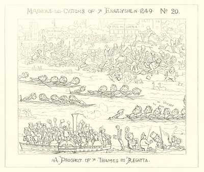 1849, Eine Aussicht auf die Thames Regatta von Richard Doyle