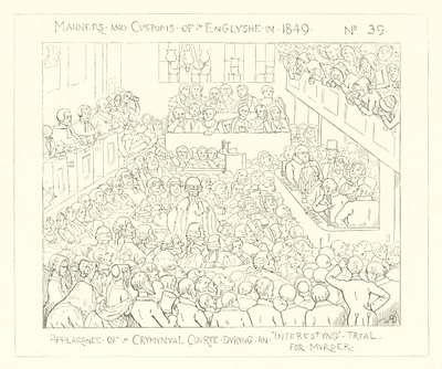 1849, Erscheinung des Strafgerichts während eines interessanten Mordprozesses von Richard Doyle