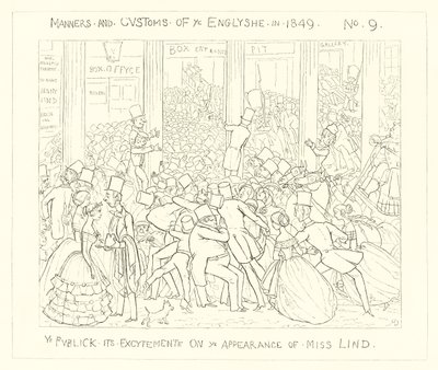 1849, Die Öffentlichkeit in Aufregung über das Erscheinen von Miss Lind von Richard Doyle