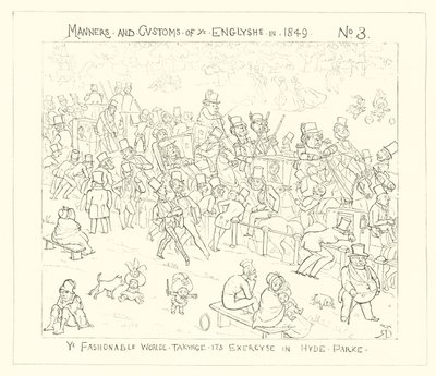 1849, Die modische Welt beim Sport im Hyde Park von Richard Doyle