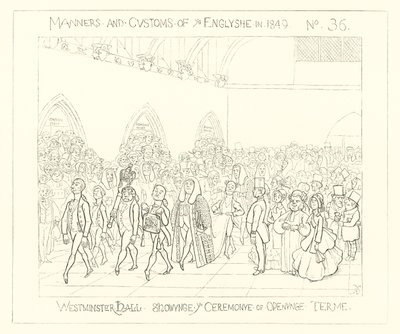 1849, Westminster Hall, Die Zeremonie der Eröffnung des Termins von Richard Doyle