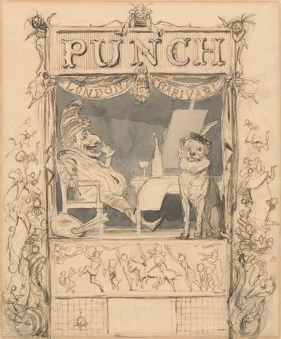 Entwurf für die Titelseite von Punch von Richard Doyle