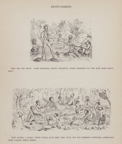 Seite aus The American Tour of Messrs Brown, Jones and Robinson von Richard Doyle
