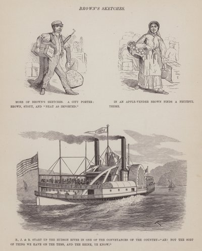 Seite aus The American Tour of Messrs Brown, Jones and Robinson (Gravur) von Richard Doyle