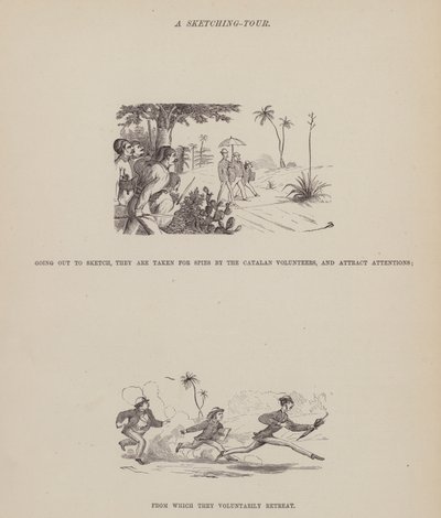 Seite aus Die amerikanische Tour von Messrs Brown, Jones und Robinson (Gravur) von Richard Doyle