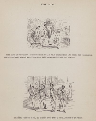 Seite aus Die amerikanische Tour von Herrn Brown, Jones und Robinson von Richard Doyle