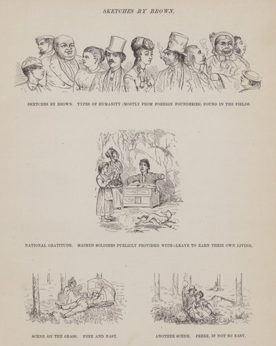 Seite aus Die amerikanische Tour von Herrn Brown, Jones und Robinson von Richard Doyle