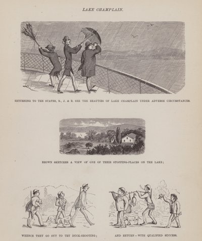 Seite aus Die amerikanische Tour von Herrn Brown, Jones und Robinson von Richard Doyle