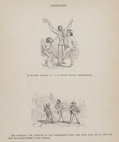 Seite aus Die amerikanische Tour von Messrs Brown, Jones und Robinson von Richard Doyle