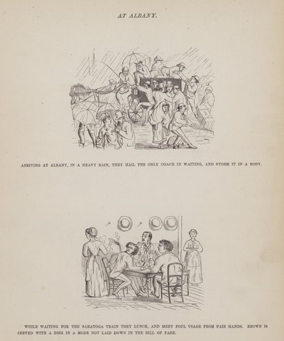 Seite aus Die amerikanische Tour von Messrs Brown, Jones und Robinson von Richard Doyle