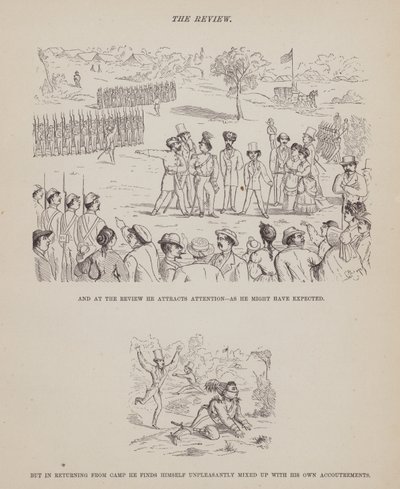 Seite aus Die amerikanische Tour von Messrs Brown, Jones und Robinson von Richard Doyle