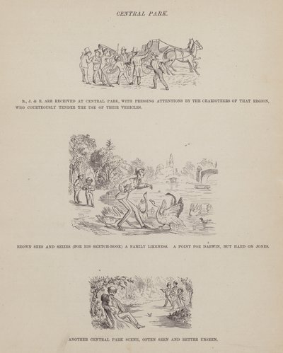 Seite aus Die amerikanische Tour von Messrs Brown, Jones und Robinson von Richard Doyle