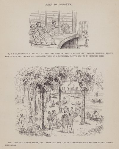 Seite aus Die amerikanische Tour von Herrn Brown, Jones und Robinson (Gravur) von Richard Doyle