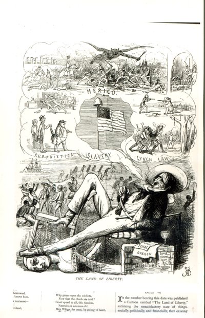 Das Land der Freiheit, Karikatur aus Punch Magazine von Richard Doyle