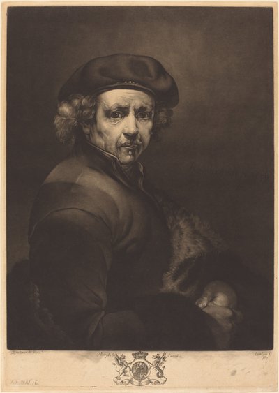 Rembrandt, Selbstporträt von Richard Earlom after Rembrandt van Rijn