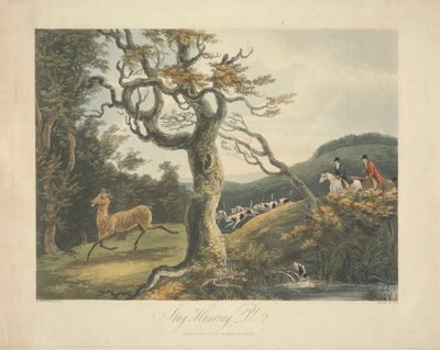 Vierer-Set: (2) Hirschjagd von Richard Gilson Reeve