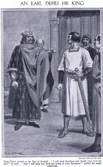 Ein Earl trotzt seinem König. Der Earl von Norfolk und König Heinrich von Richard Henry Brock