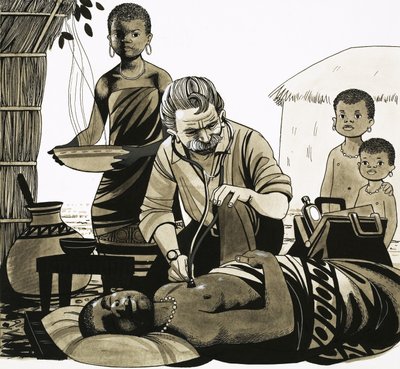 Ein Mann mit einer Mission: Der musikalische Doktor (Albert Schweitzer) (Illustration) von Richard Hook
