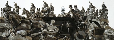 Die Menge buhte und pfiff, als König Edward in Paris im Staatswagen fuhr von Richard Hook