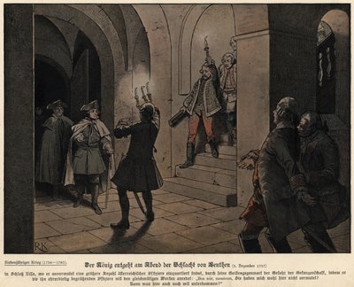 Friedrich der Große von Preußen am Abend nach der Schlacht von Leuthen von Richard Knoetel
