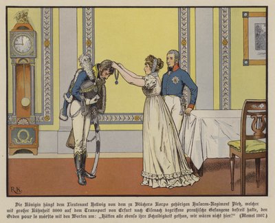 Königin Louise von Preußen verleiht Leutnant Hellwig den Orden Pour le Mérite, Memel von Richard Knotel